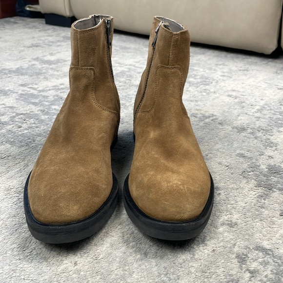 All Saints Lang Side Zip Boots Suede Tobacco Tan Sz 8 - Picture 6 of 16